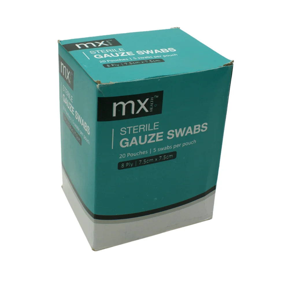 mx Sterile Gauze Swabs 7.5x7.5cm 8ply (20's)-Image 2