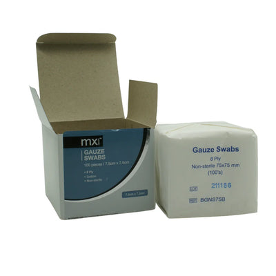 mx Gauze Swabs 75x75mm 8ply N_S